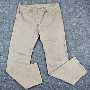 Levis 505 Jeans Men's 36x34 Straight Leg Tan Denim‎ Khaki Classic Casual